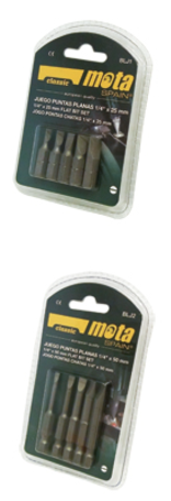 MOTA JUEGO PUNTAS PLANAS ENCASTRE 1/4"