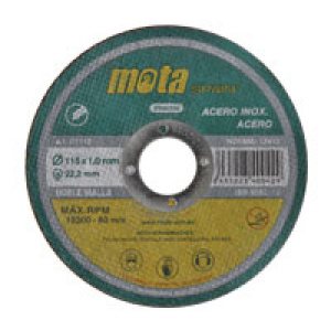 MOTA DISCO DE CORTE HIERRO Y ACERO INOXIDABLE