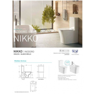 AQUORE INODORO NIKKO COMPACTO BLANCO BRILLO