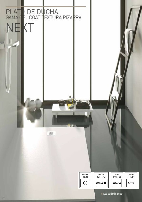 AQUORE PLATO DUCHA + VALVULA NEXT BLANCO